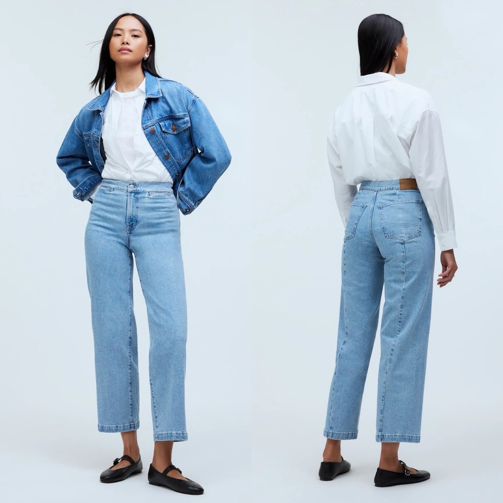 Madewell The Emmett Wide-Leg Crop Jean: Welt Pocket Edition in Kieran Wash